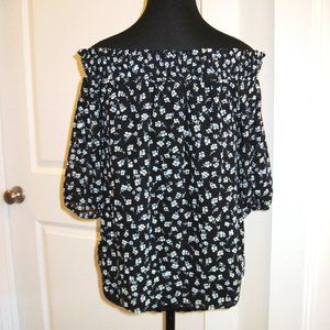 Pleione Off-the-Shoulder Smocked Blouse